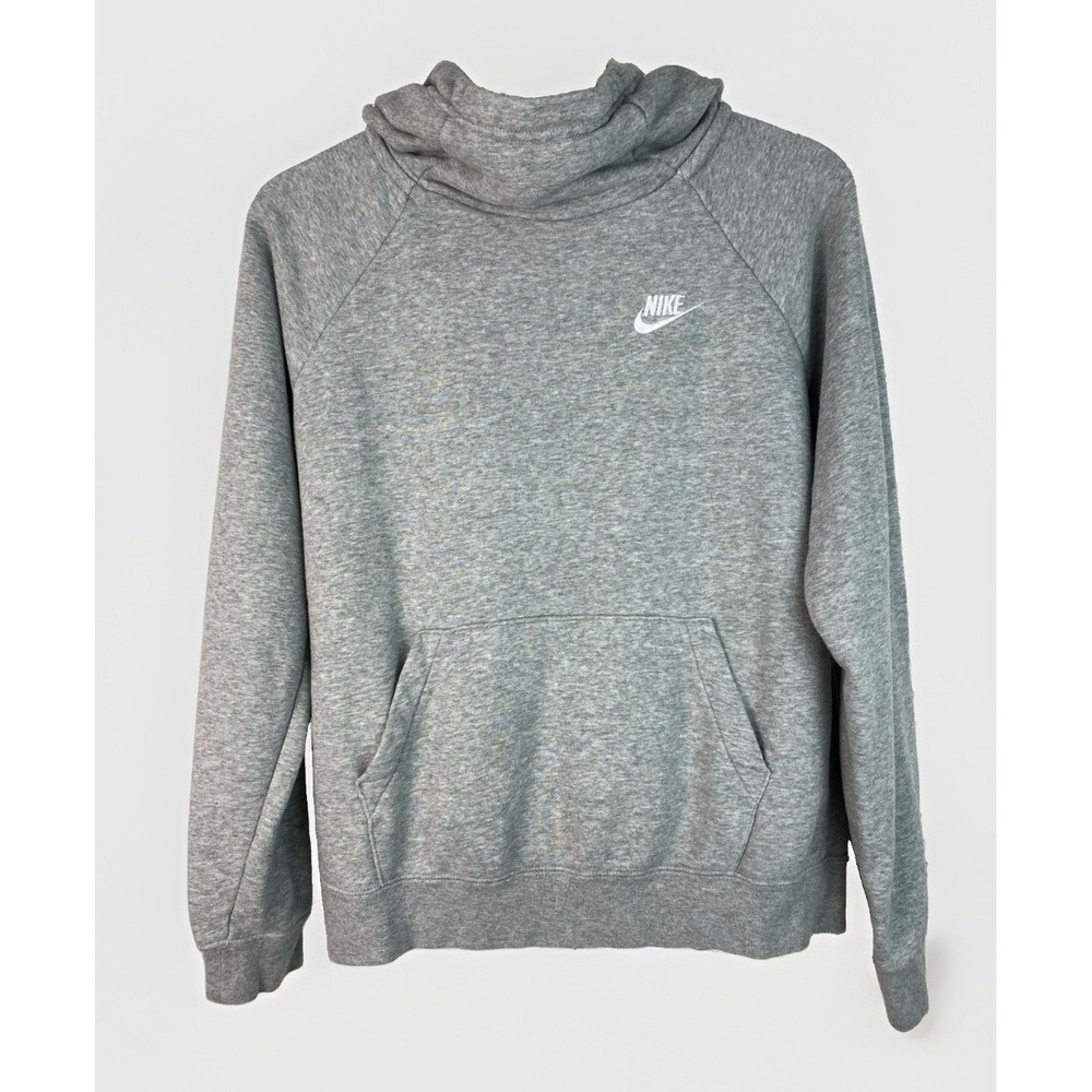 Nike Women's S Gray Cowl Neck Long Sleeve Athletic Pullover Hoodie Sweatshirt